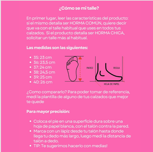 Guía de Talles Converse
